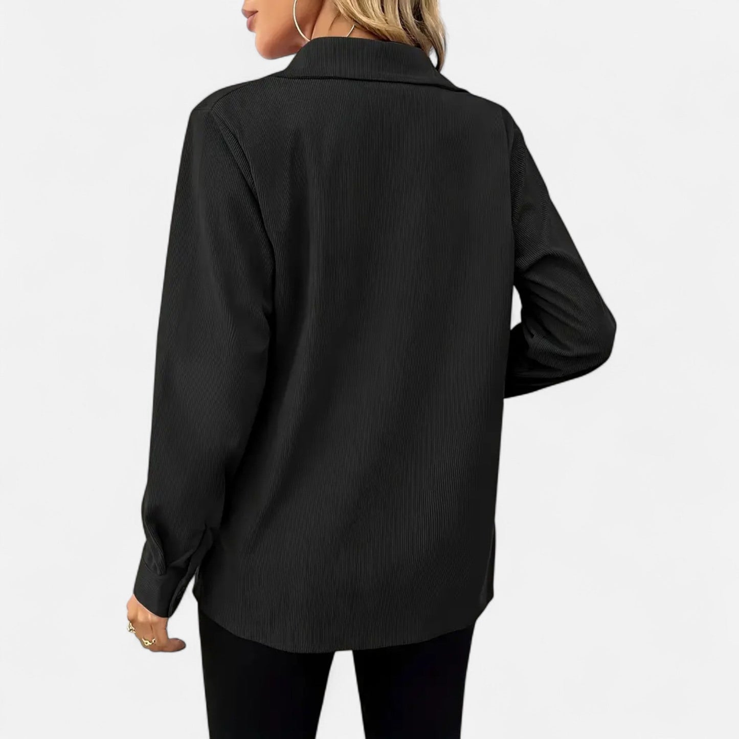 Camisa de Pana Mujer con Bolsillos de Solapa